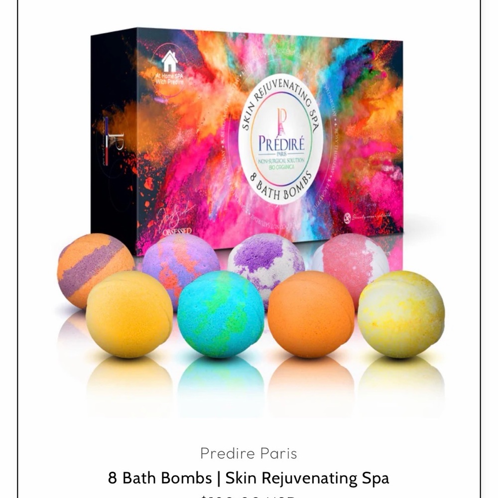 Predire Paris Multicolor Bath Bomb Set — 8 Skin-Rejuvenating Soaks